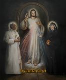 Obraz Jezusa Miłosiernego, św. Jana Pawła II i św. Siostry Faustyny_parafia św. Marcina w Podwilku